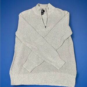 Calvin Klein Men's Light Gray Zip-Up Sweater